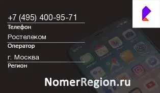 Кто звонил с 4954009571 - регион и оператор